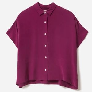 Everlane - Clean Silk Short-Sleeve Square Shirt sz 10